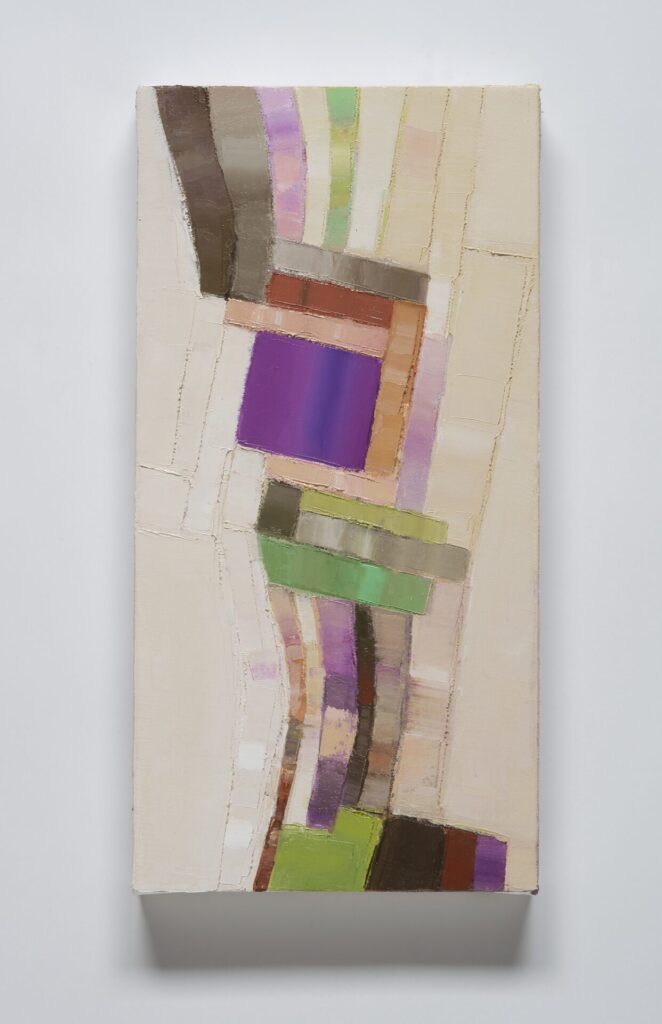 “Always Already Anew (Reemergence) #2”, Oil on canvas on wood panel, 20x10 inches, 2024