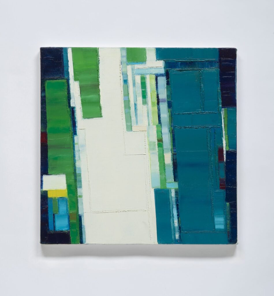 “Begin Again, 2”, Oil on canvas on wood panel, 20x20 inches, 2025