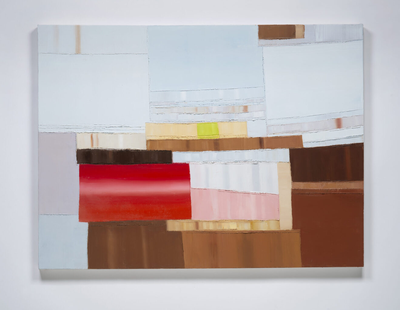 “Begin Again 9C”, Oil on canvas on wood panel, 36x48x1.5 inches, 2025