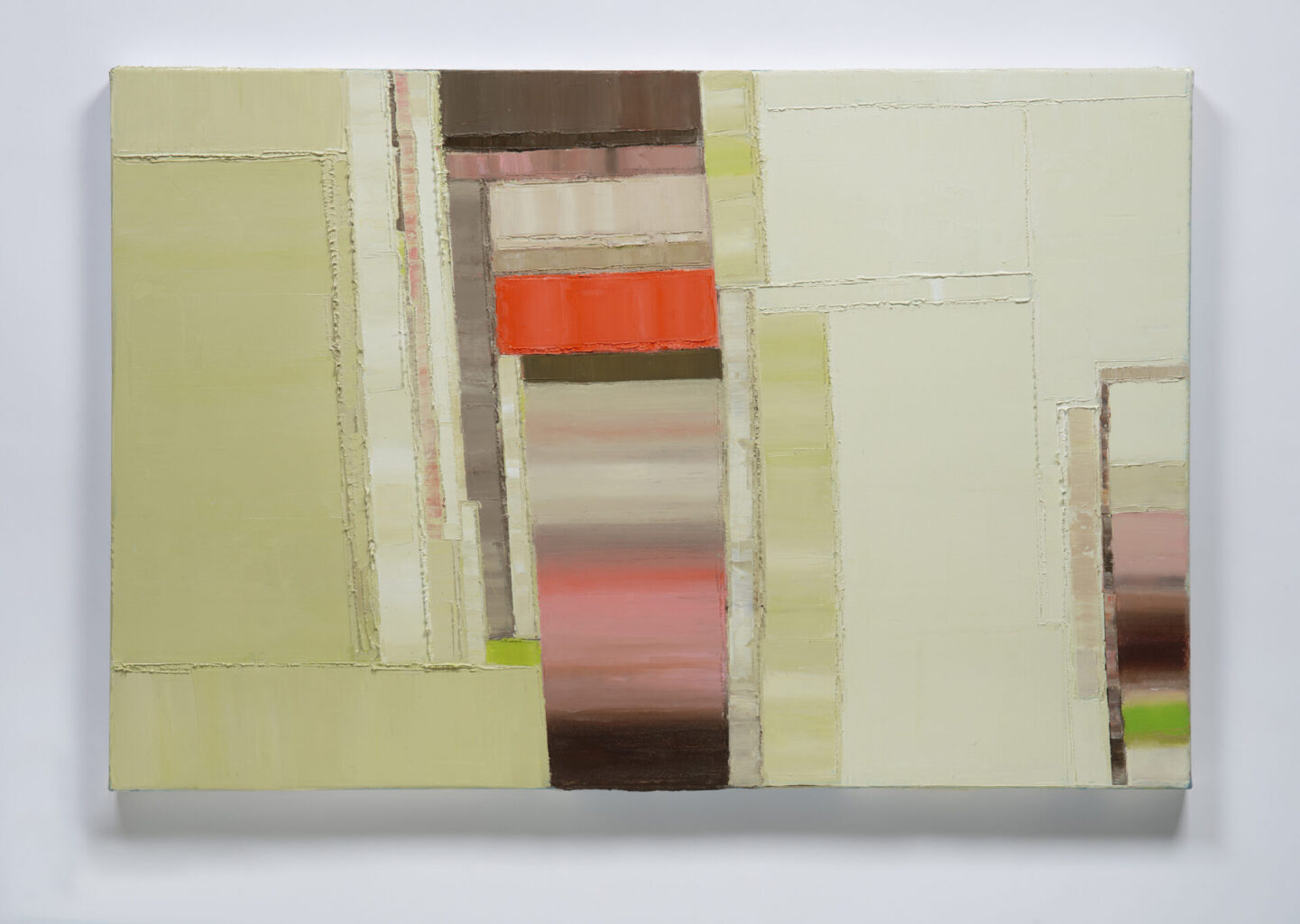 “Let The World Push Through 1B”, Oil on canvas on wood panel, 24x36x1.5 inches, 2025