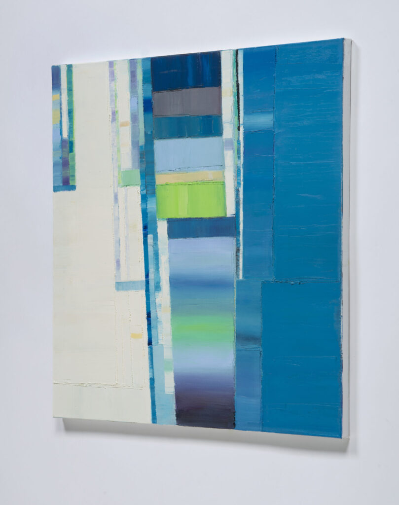 Maya Kabat, Let The World Push Through 7 Detail, Oil on canvas on wood panel, 24x24 inches, 2025